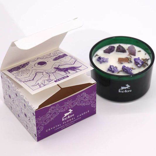 Moon Crystal Magic Hop Hare Flower Candle | #product_category# - OneRoofGifts