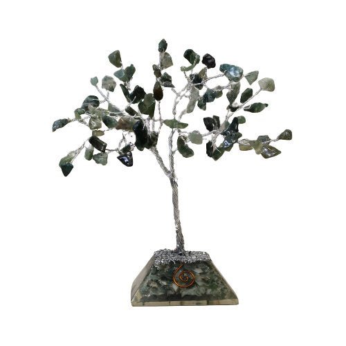 Moss Agate Gemstone Tree with Orgone Base - 80 Stones | #product_category# - OneRoofGifts