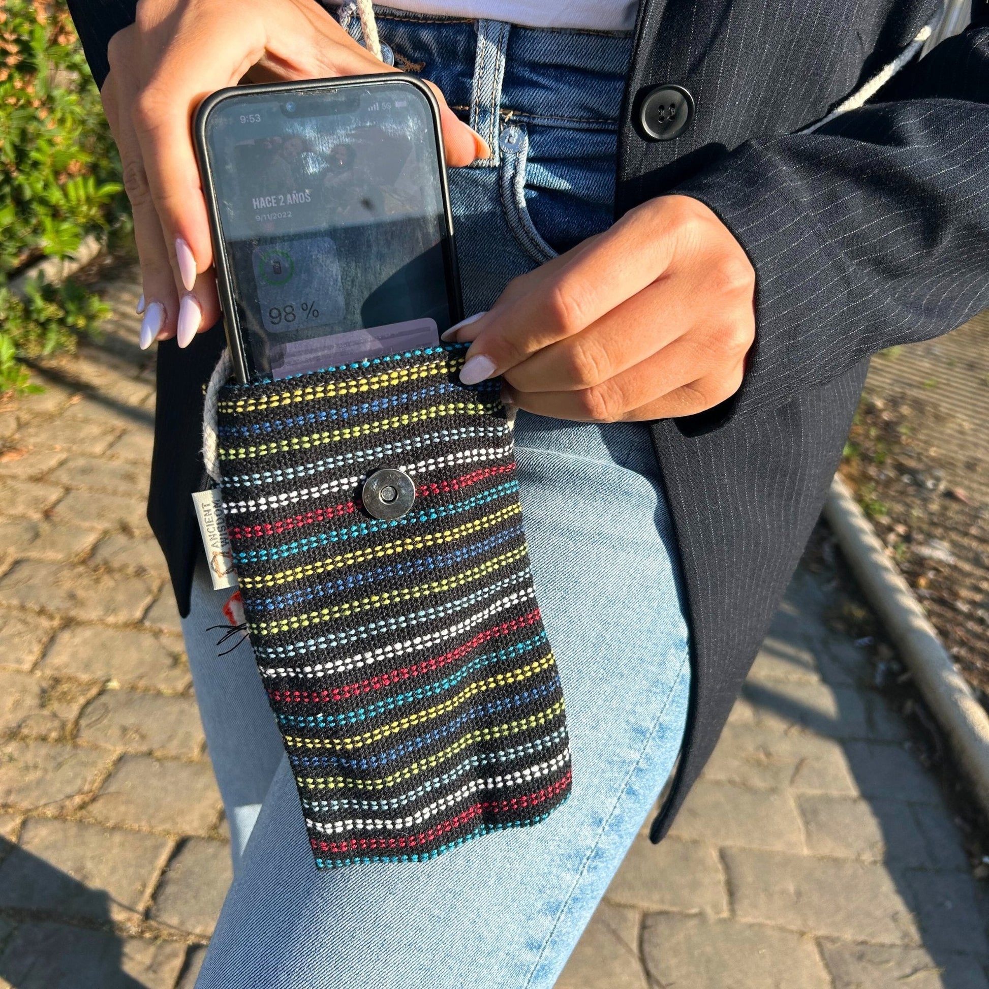 Multi - Color and Black Phone Holder Bag | #product_category# - OneRoofGifts