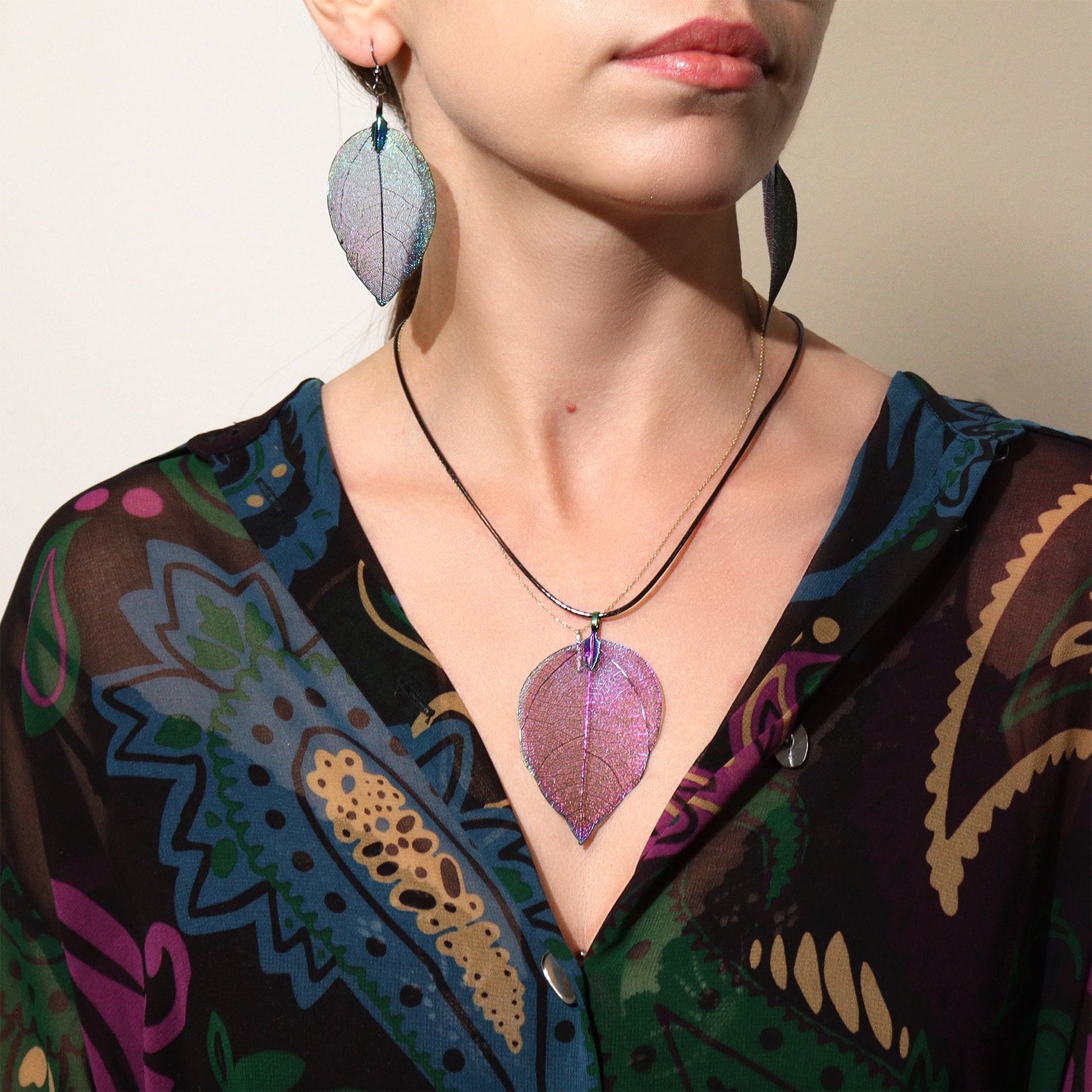 Multicolor Bravery Leaf Necklace | #product_category# - OneRoofGifts
