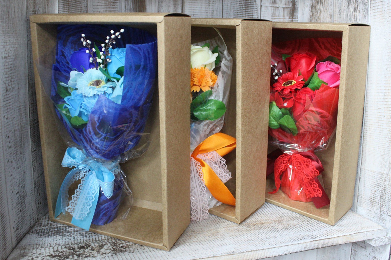 Orange Soap Flower Bouquet Gift Box | #product_category# - OneRoofGifts