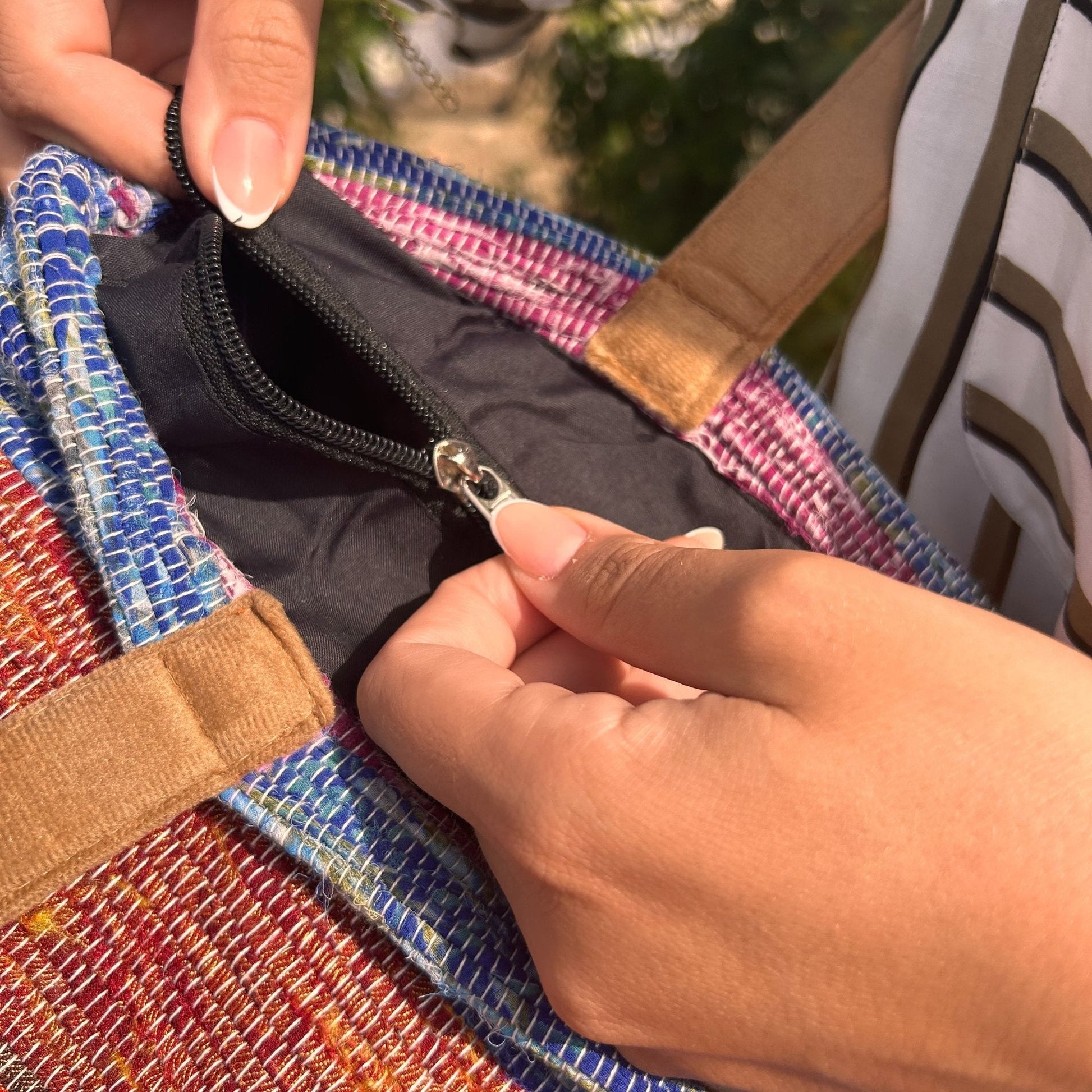 Oversized Recycled Rug Bag - Lavender Shades | #product_category# - OneRoofGifts