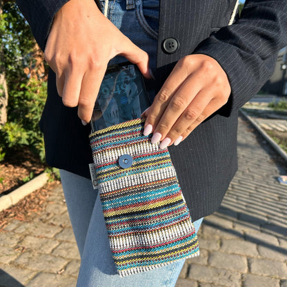 Owl Decor Stripes Multi White Phone Holder Bag | #product_category# - OneRoofGifts