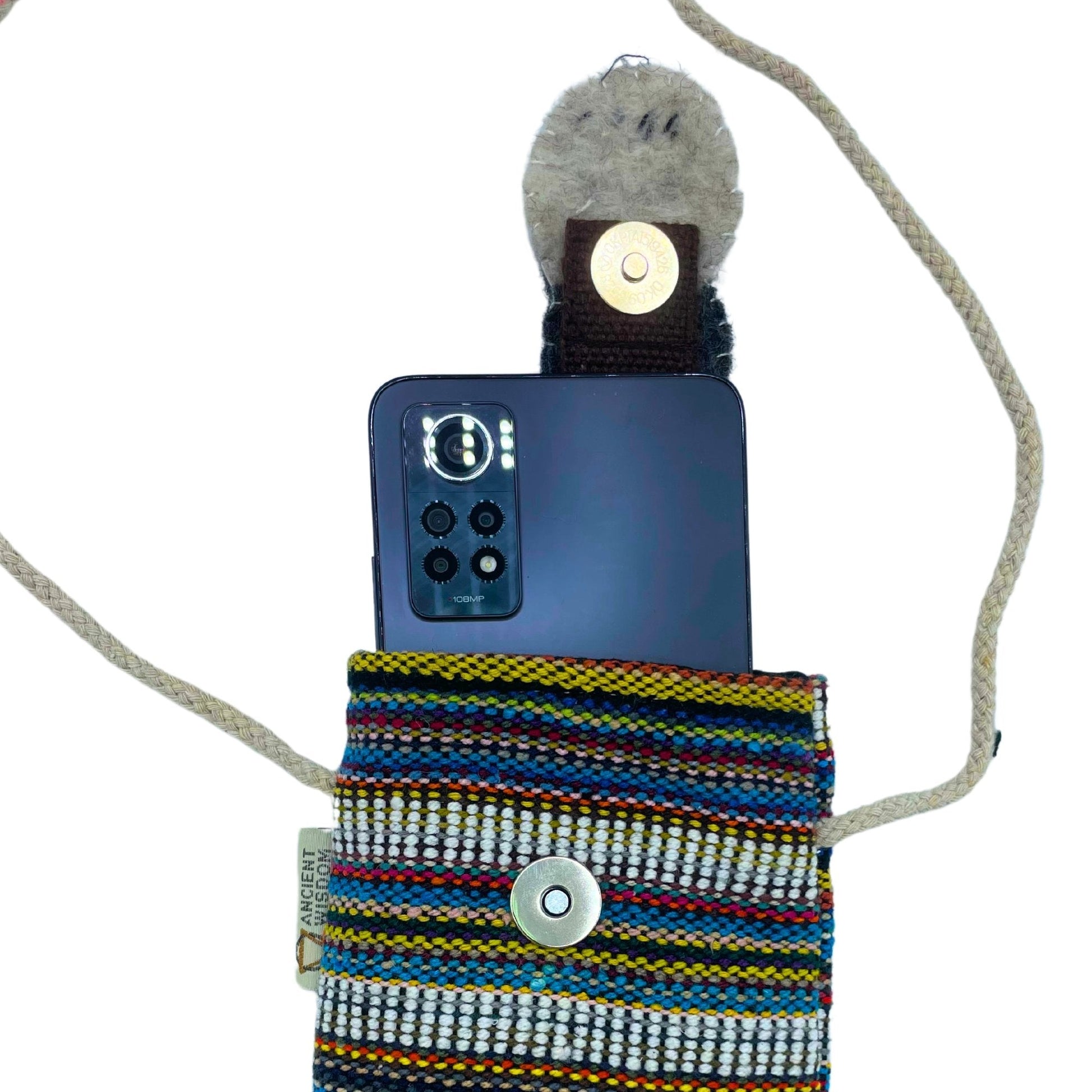 Owl Decor Stripes Multi White Phone Holder Bag | #product_category# - OneRoofGifts