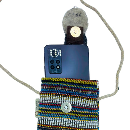 Owl Decor Stripes Multi White Phone Holder Bag | #product_category# - OneRoofGifts