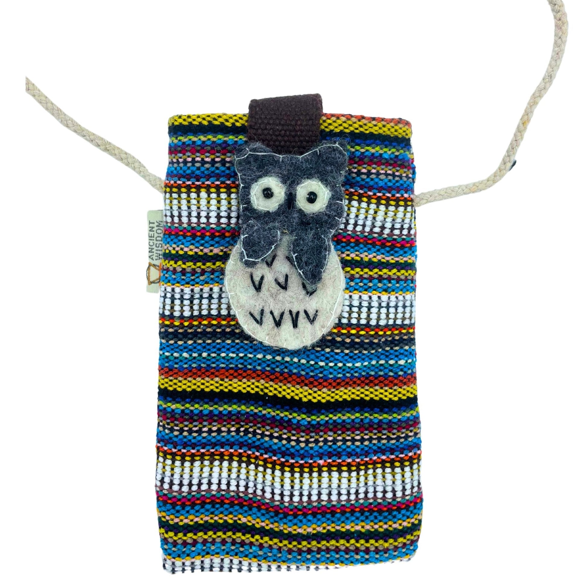 Owl Decor Stripes Multi White Phone Holder Bag | #product_category# - OneRoofGifts