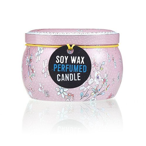 Parma Violet Artistic Tin Candle with Positive Messages - Assorted Designs | #product_category# - OneRoofGifts