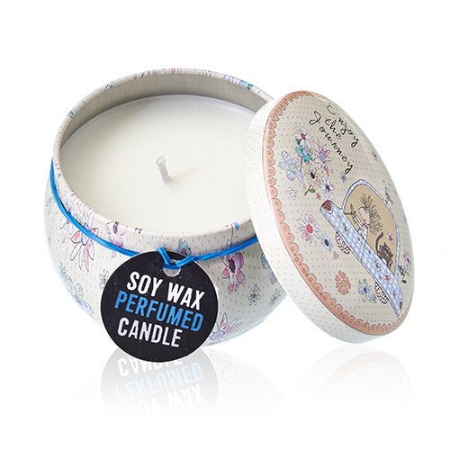 Parma Violet Artistic Tin Candle with Positive Messages - Assorted Designs | #product_category# - OneRoofGifts