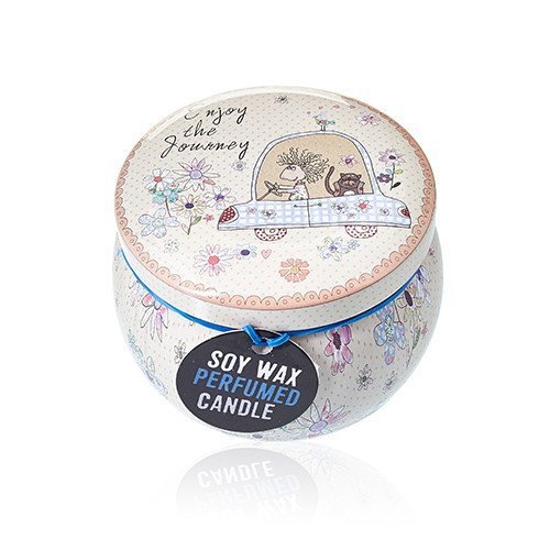 Parma Violet Artistic Tin Candle with Positive Messages - Assorted Designs | #product_category# - OneRoofGifts