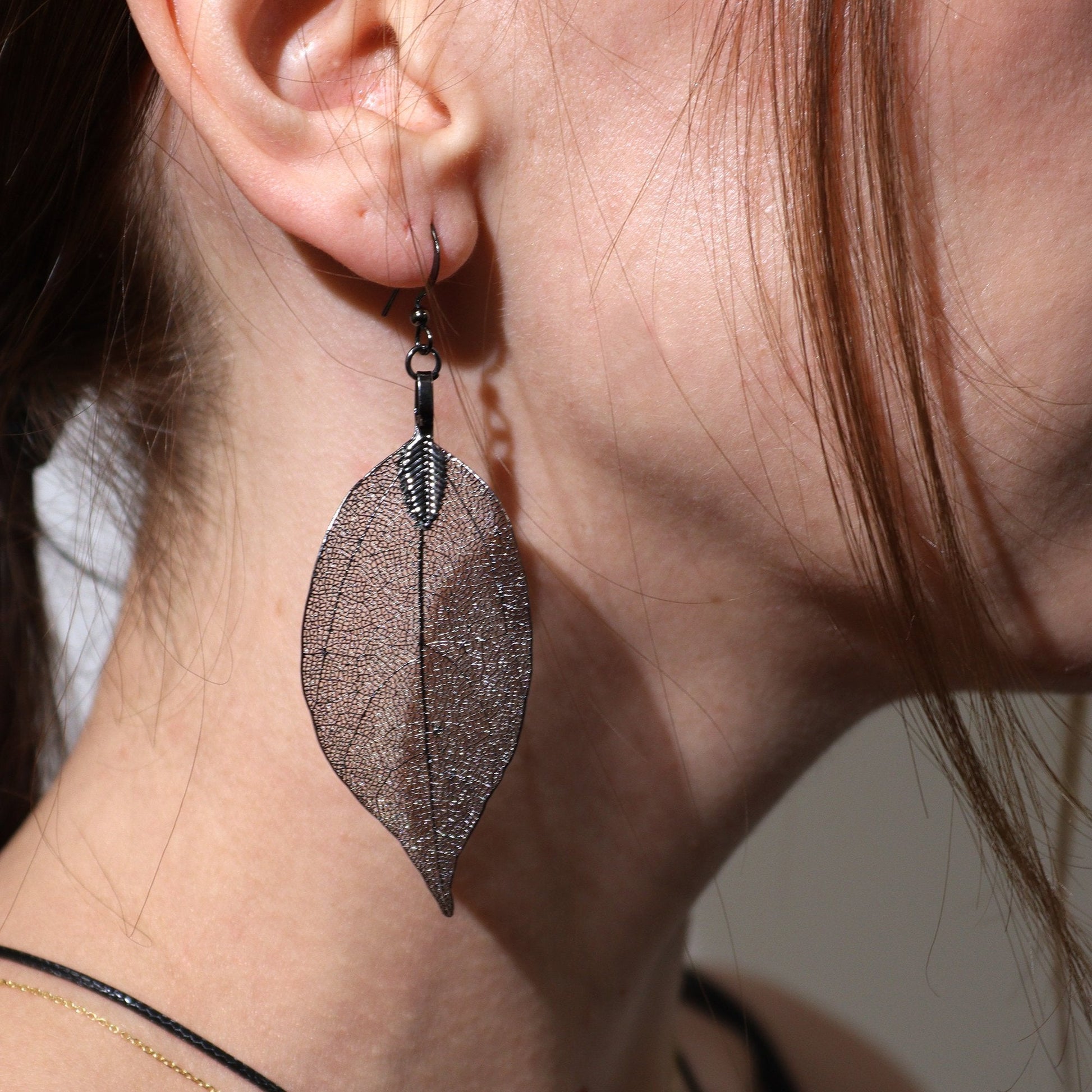 Pewter Necklace and Earring Set - Bravery Leaf Design | #product_category# - OneRoofGifts
