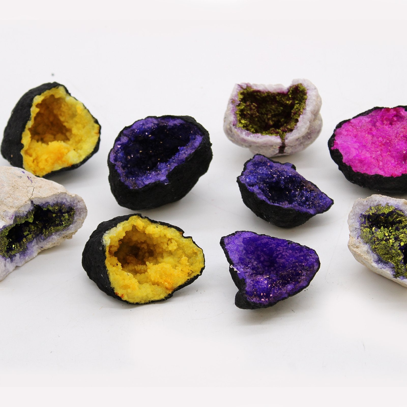 Pink and Gold Natural Colored Calcite Geodes | #product_category# - OneRoofGifts