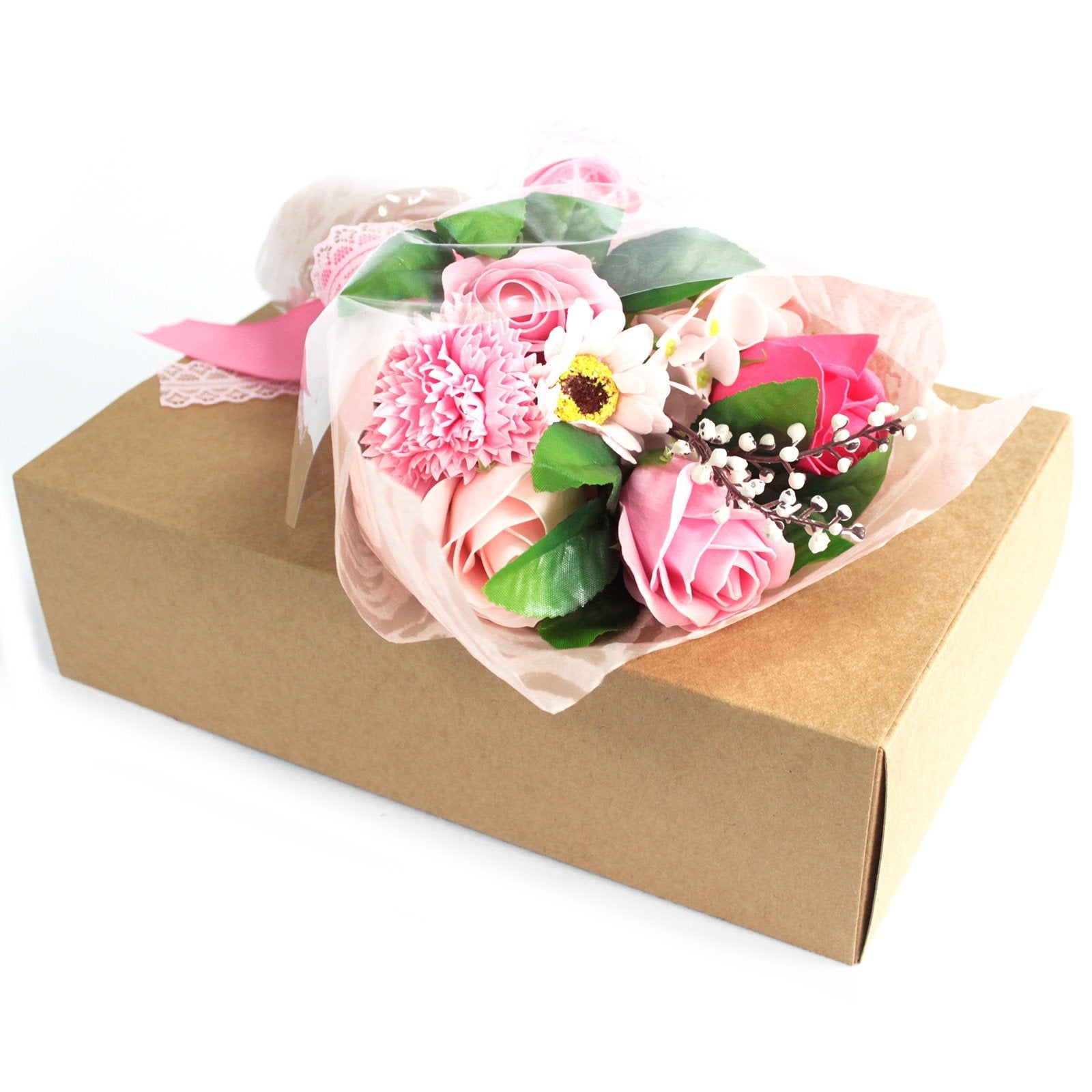 Pink Soap Flower Bouquet Gift Box | #product_category# - OneRoofGifts