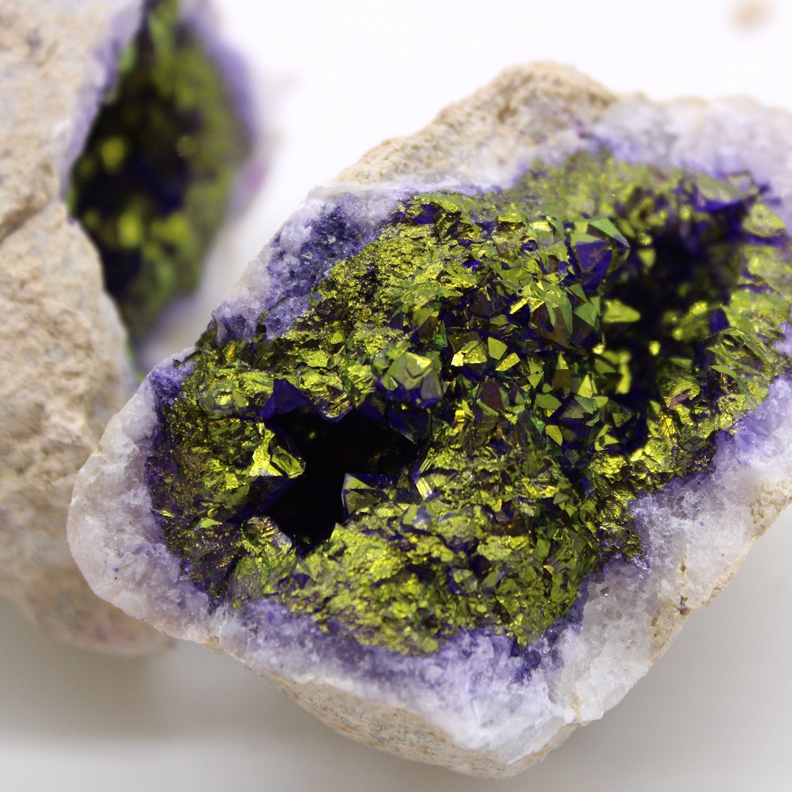 Purple and Gold Natural Colored Calcite Geodes | #product_category# - OneRoofGifts