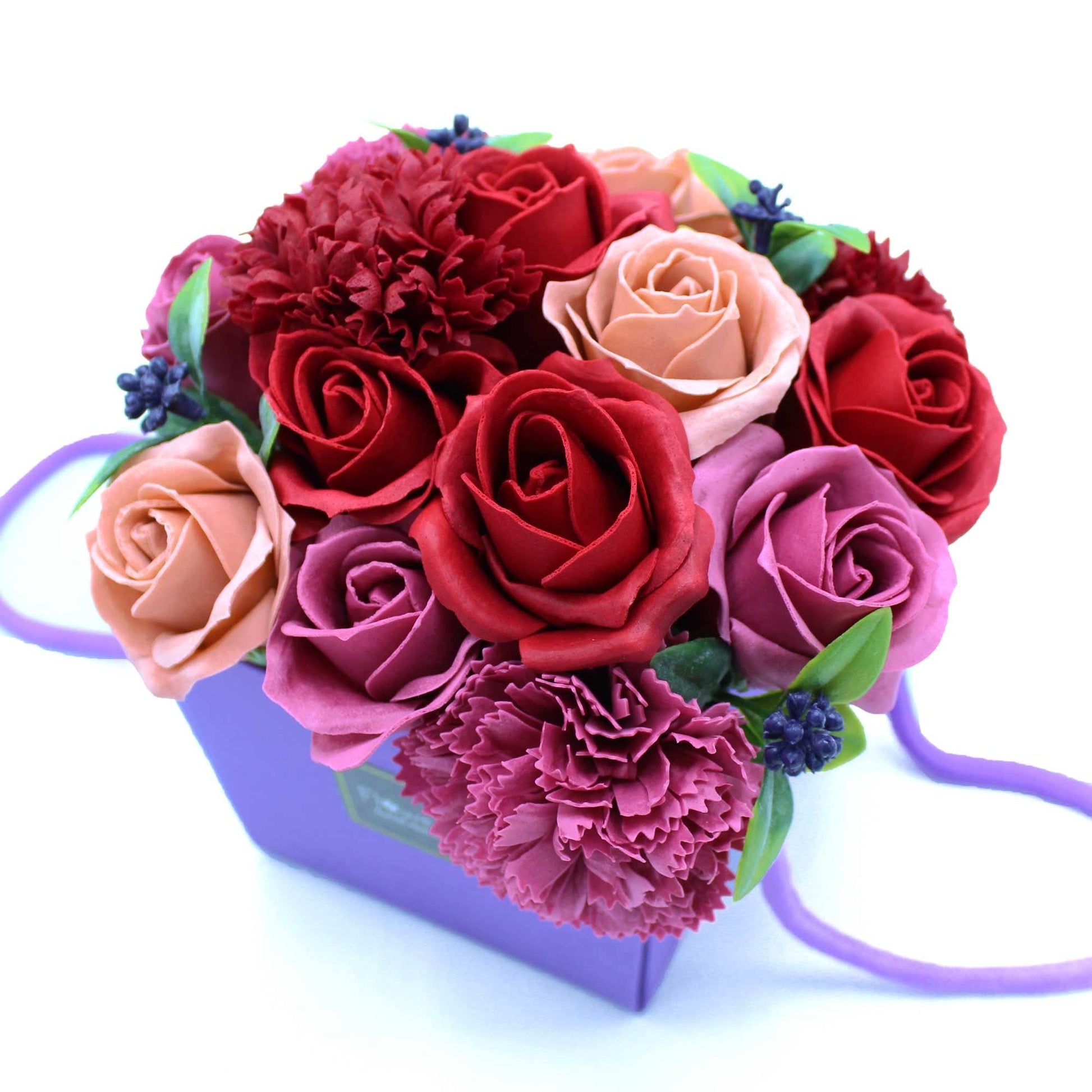 Purple Soap Flower Bouquet Floral Arrangement | #product_category# - OneRoofGifts