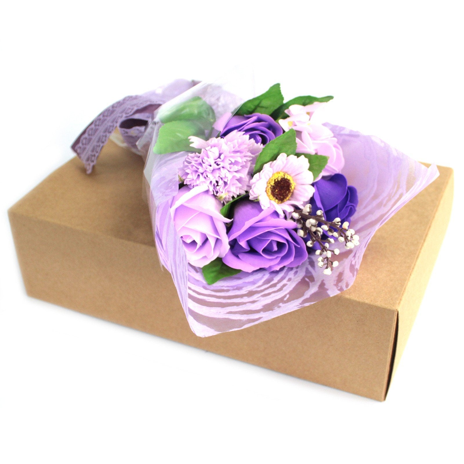 Purple Soap Flower Bouquet Gift Box | #product_category# - OneRoofGifts