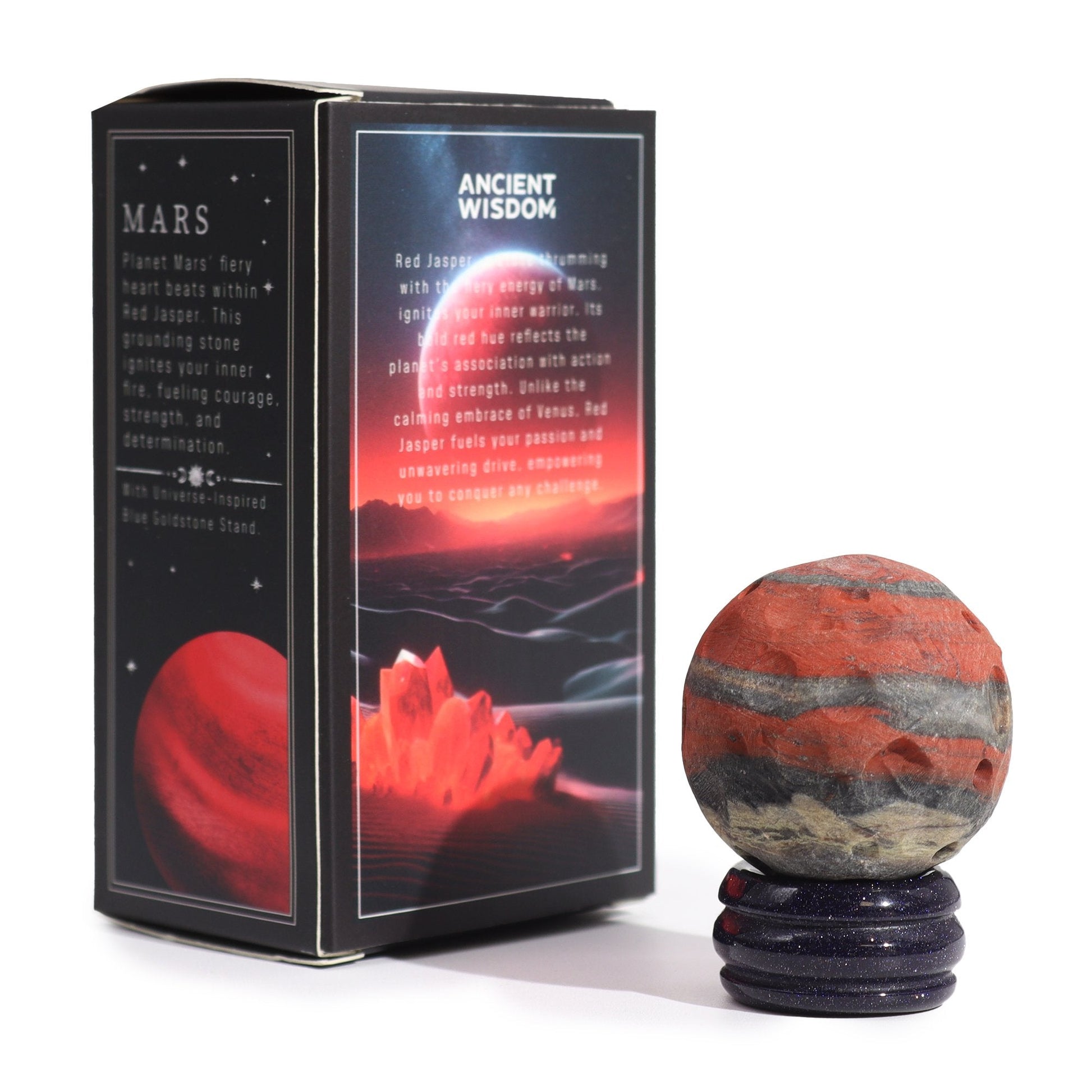 Red Jasper Mars Planet on Goldstone Stand | #product_category# - OneRoofGifts