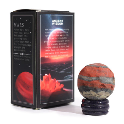 Red Jasper Mars Planet on Goldstone Stand | #product_category# - OneRoofGifts