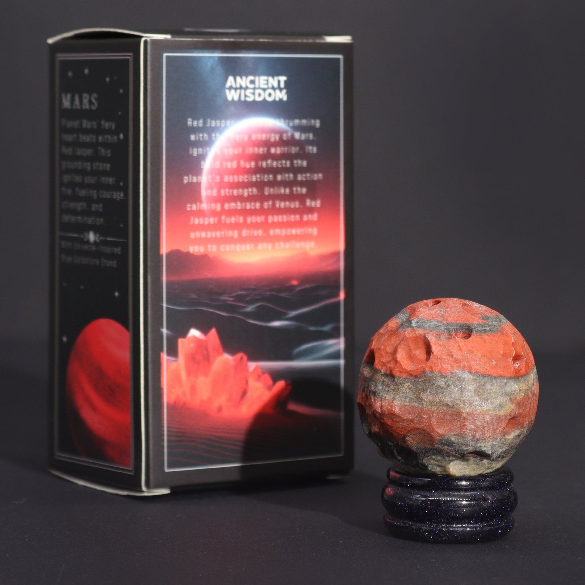 Red Jasper Mars Planet on Goldstone Stand | #product_category# - OneRoofGifts