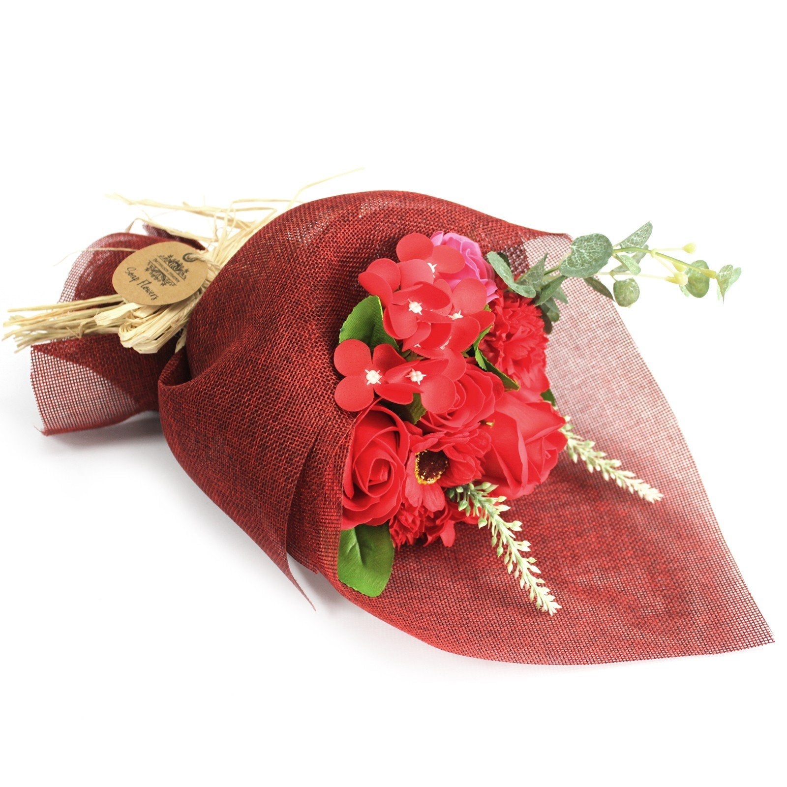Red Soap Flower Bouquet - Freestanding | #product_category# - OneRoofGifts