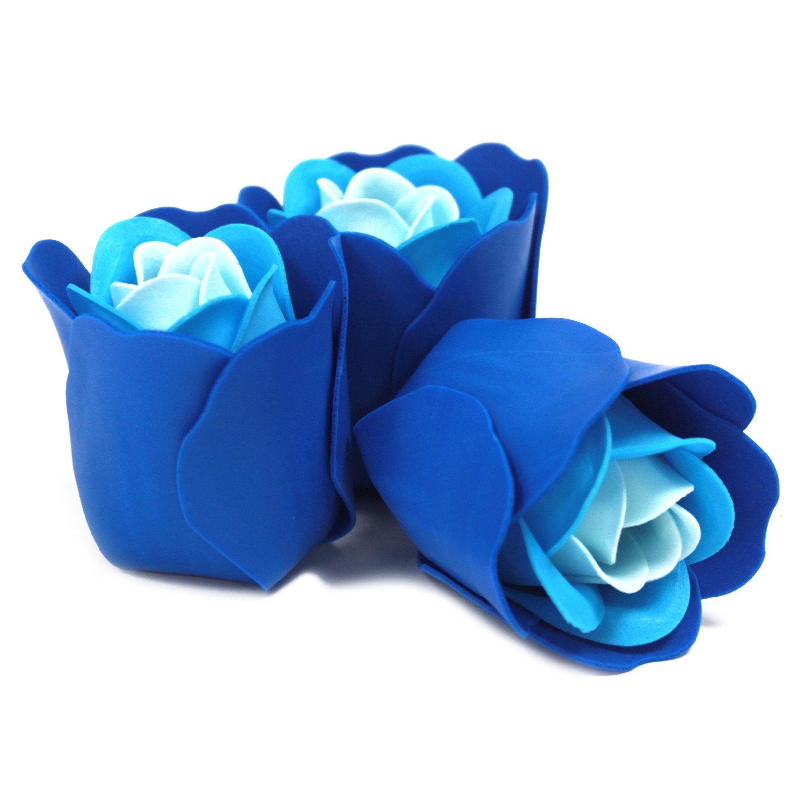 Set of 3 Blue Rose Soap Flowers in Heart - Shaped Box | #product_category# - OneRoofGifts