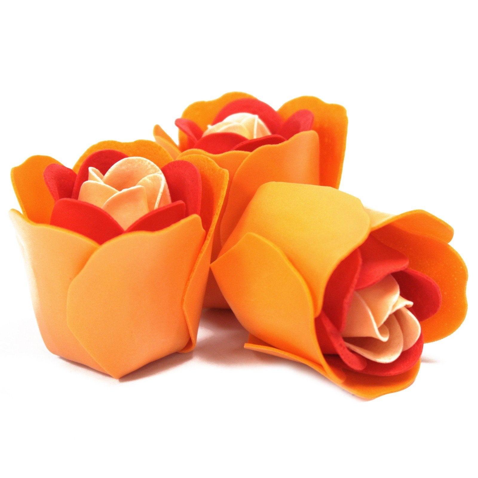 Set of 3 Heart - Shaped Peach Rose Soap Flowers | #product_category# - OneRoofGifts