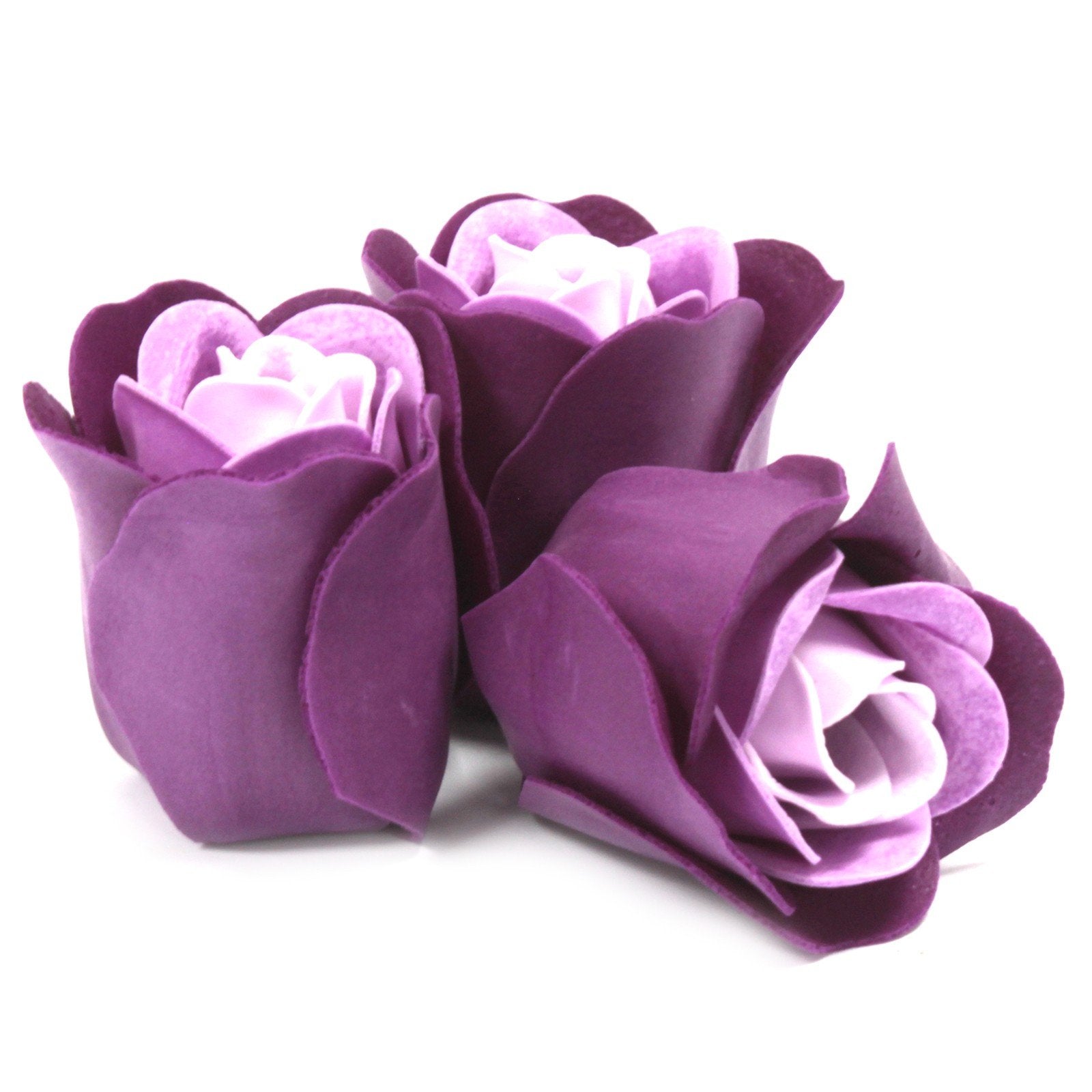 Set of 3 Lavender Roses Soap Flowers in Heart Box | #product_category# - OneRoofGifts