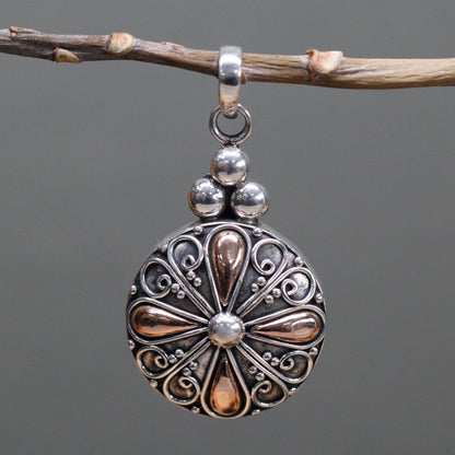 Silver and Gold Round Pendant | #product_category# - OneRoofGifts