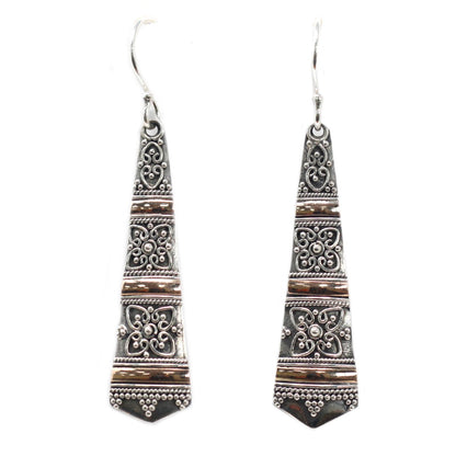 Silver and Gold Tribal Drop Earrings | #product_category# - OneRoofGifts