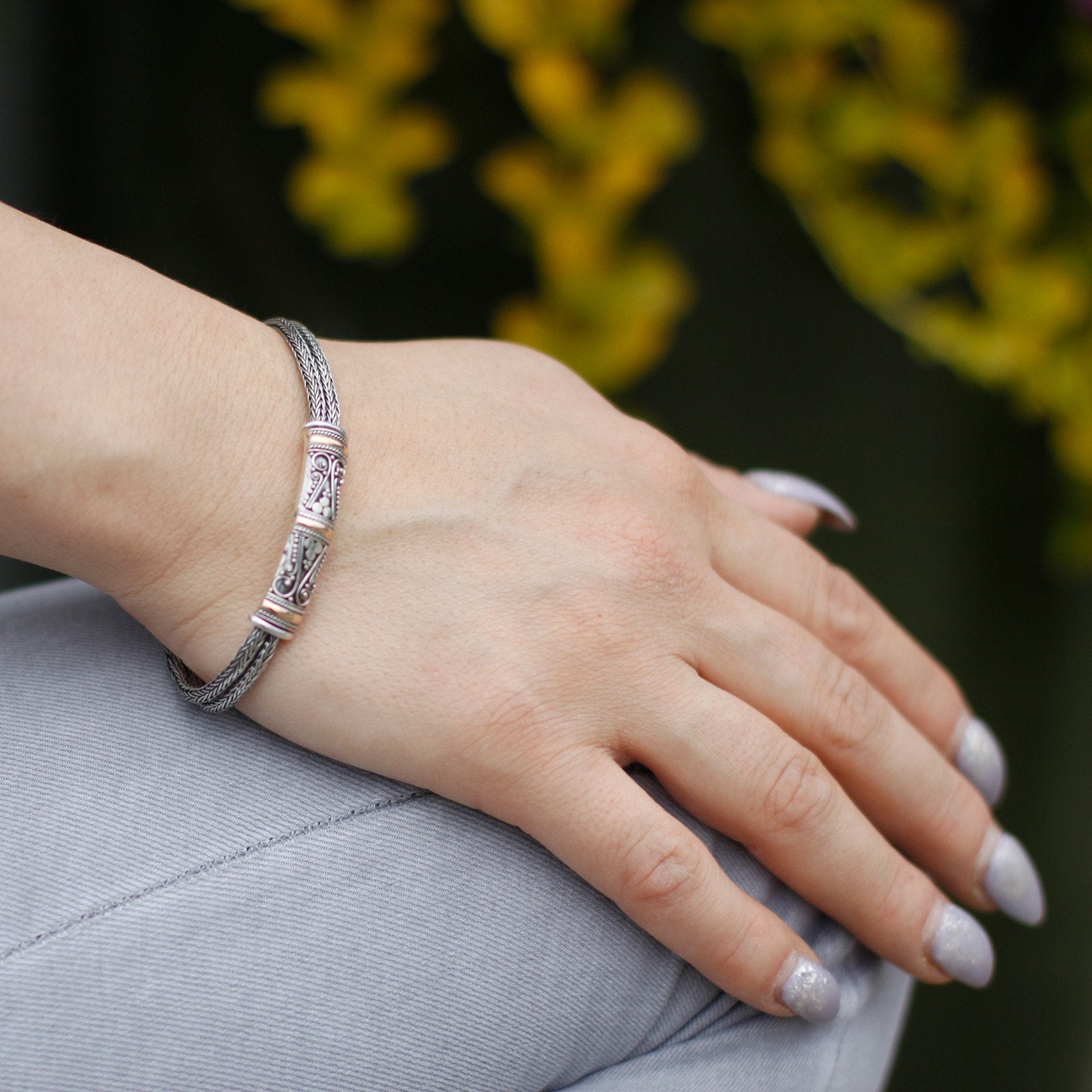 Silver and Gold Twin Chain Bracelet, Unisex | #product_category# - OneRoofGifts