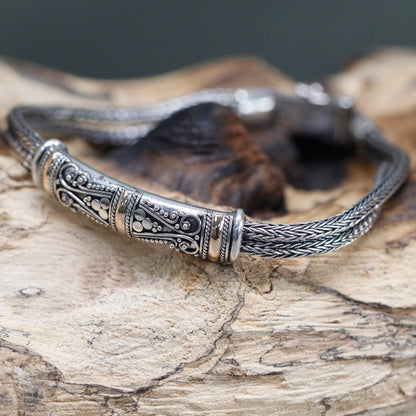 Silver and Gold Twin Chain Bracelet, Unisex | #product_category# - OneRoofGifts