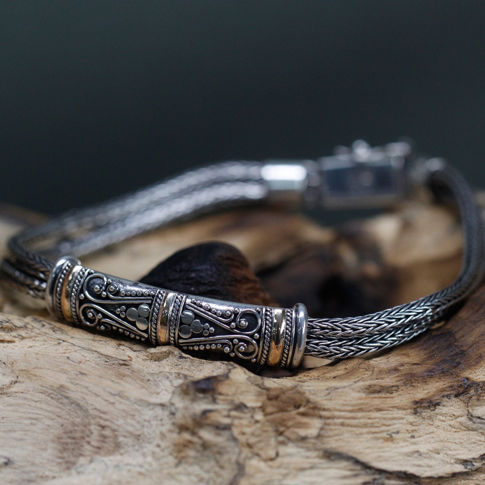Silver and Gold Twin Chain Bracelet, Unisex | #product_category# - OneRoofGifts