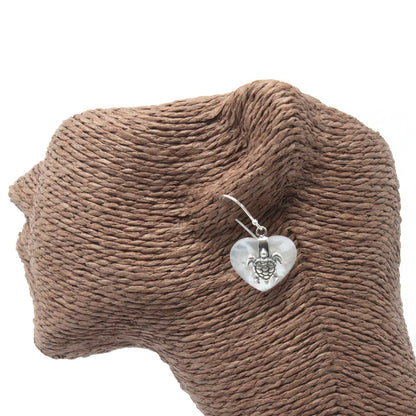 Silver and Shell Sea Turtle Earrings with Pearl | #product_category# - OneRoofGifts