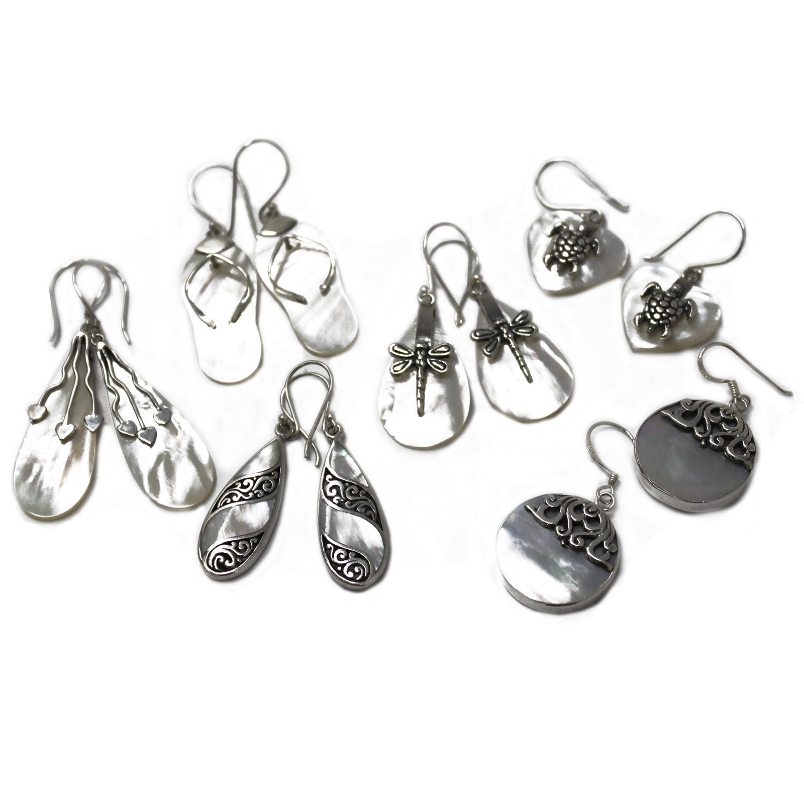 Silver and Shell Sea Turtle Earrings with Pearl | #product_category# - OneRoofGifts