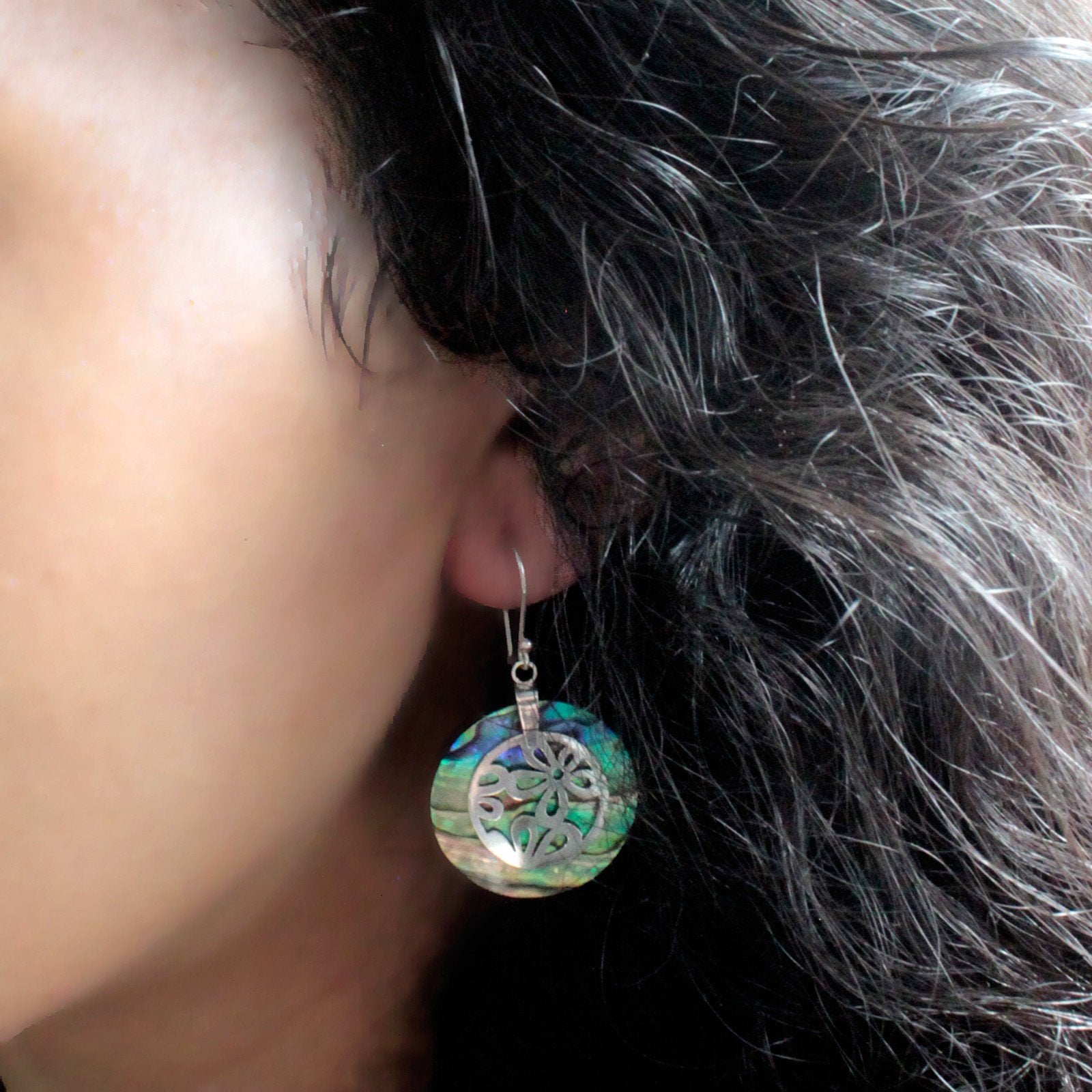 Silver and Shell Sea Turtle Earrings with Pearl | #product_category# - OneRoofGifts