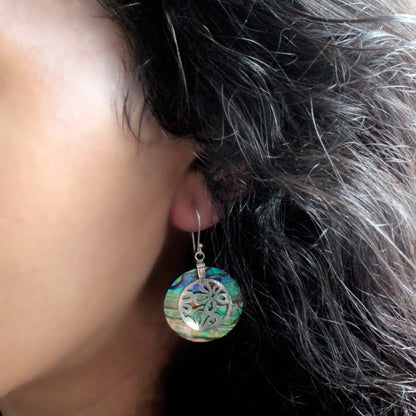 Silver and Shell Sea Turtle Earrings with Pearl | #product_category# - OneRoofGifts