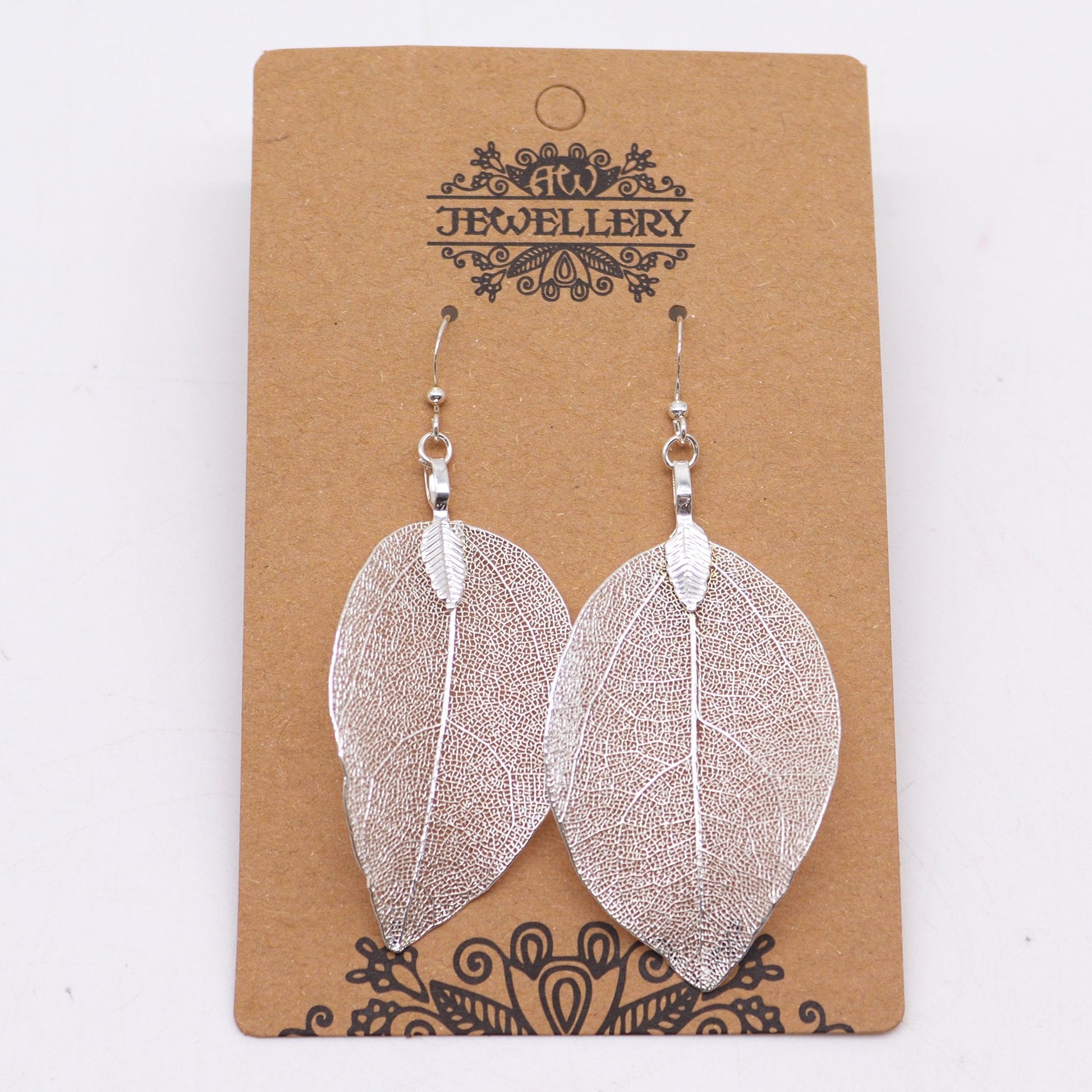 Silver Leaf Earrings - Bravery | #product_category# - OneRoofGifts