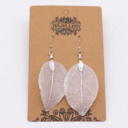 Silver Leaf Earrings - Bravery | #product_category# - OneRoofGifts