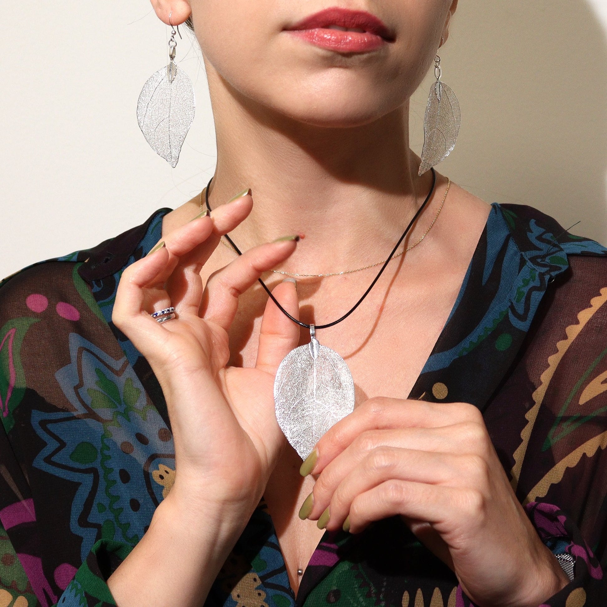 Silver Leaf Earrings - Bravery | #product_category# - OneRoofGifts