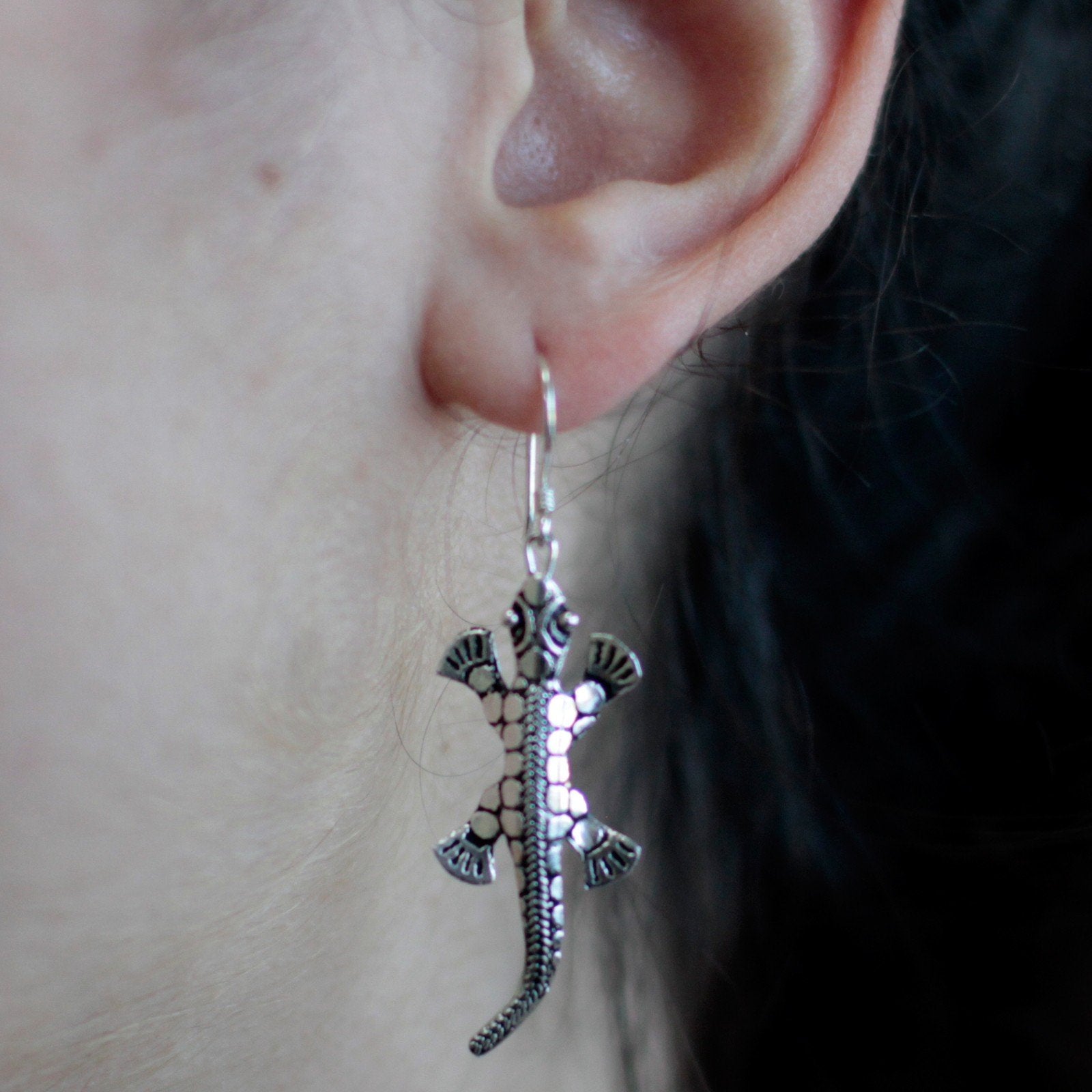 Silver Lizard Earrings | #product_category# - OneRoofGifts