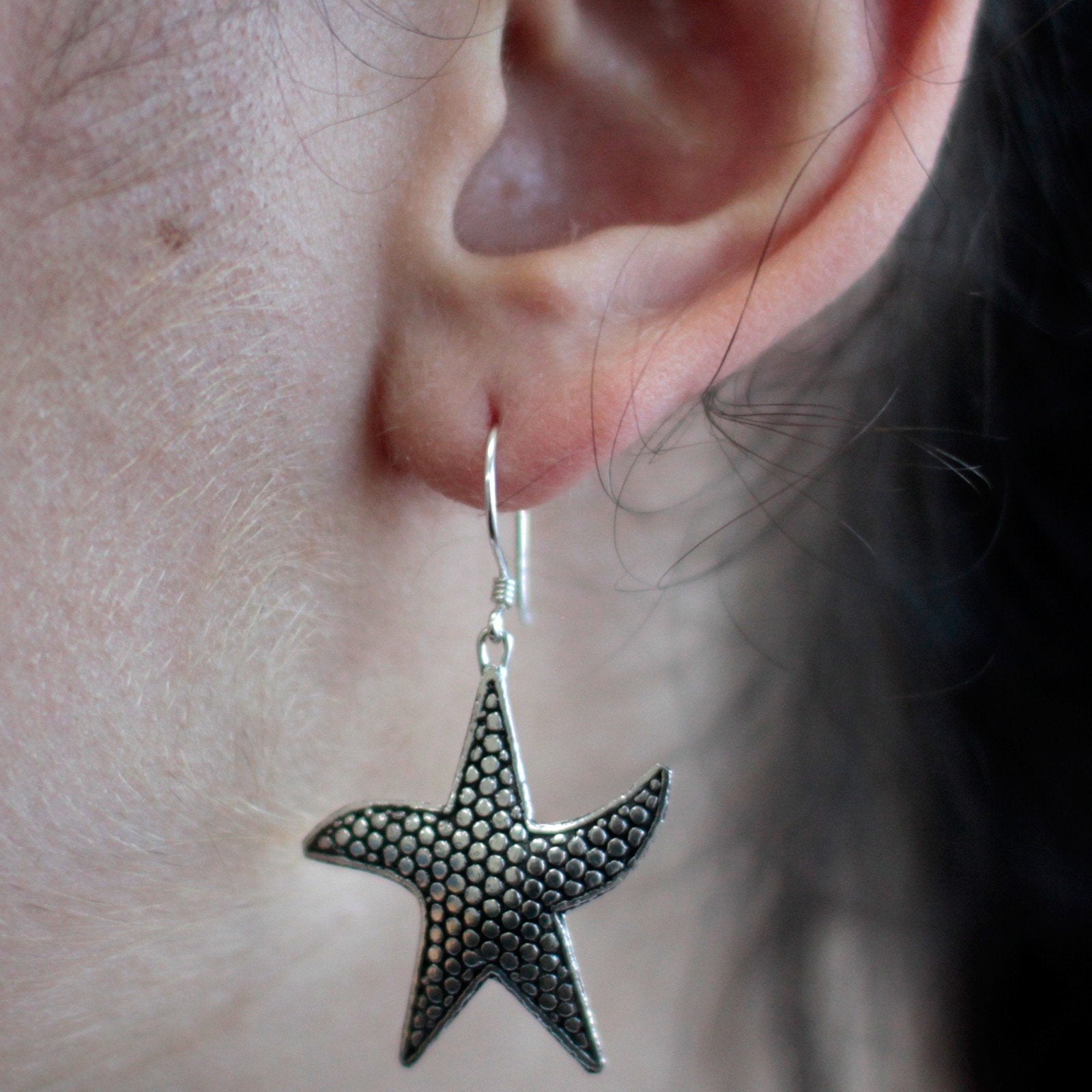 Silver Starfish - Shaped Earrings | #product_category# - OneRoofGifts