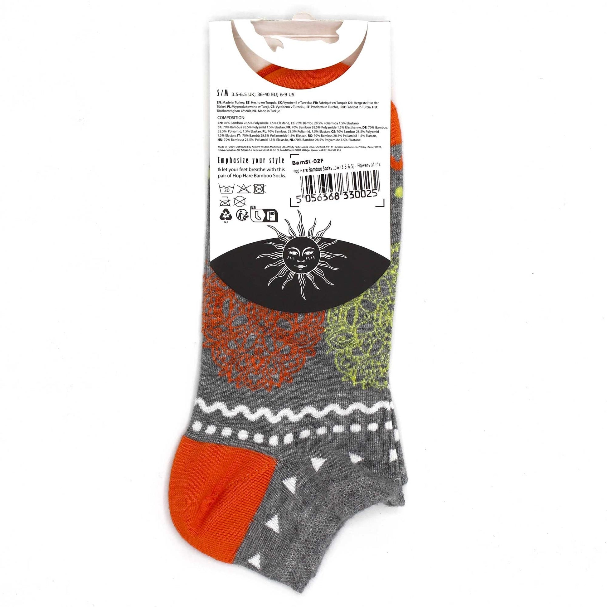 S/M (3.5 - 6.5) Hop Hare Bamboo Low Socks - Flowers of Life | #product_category# - OneRoofGifts