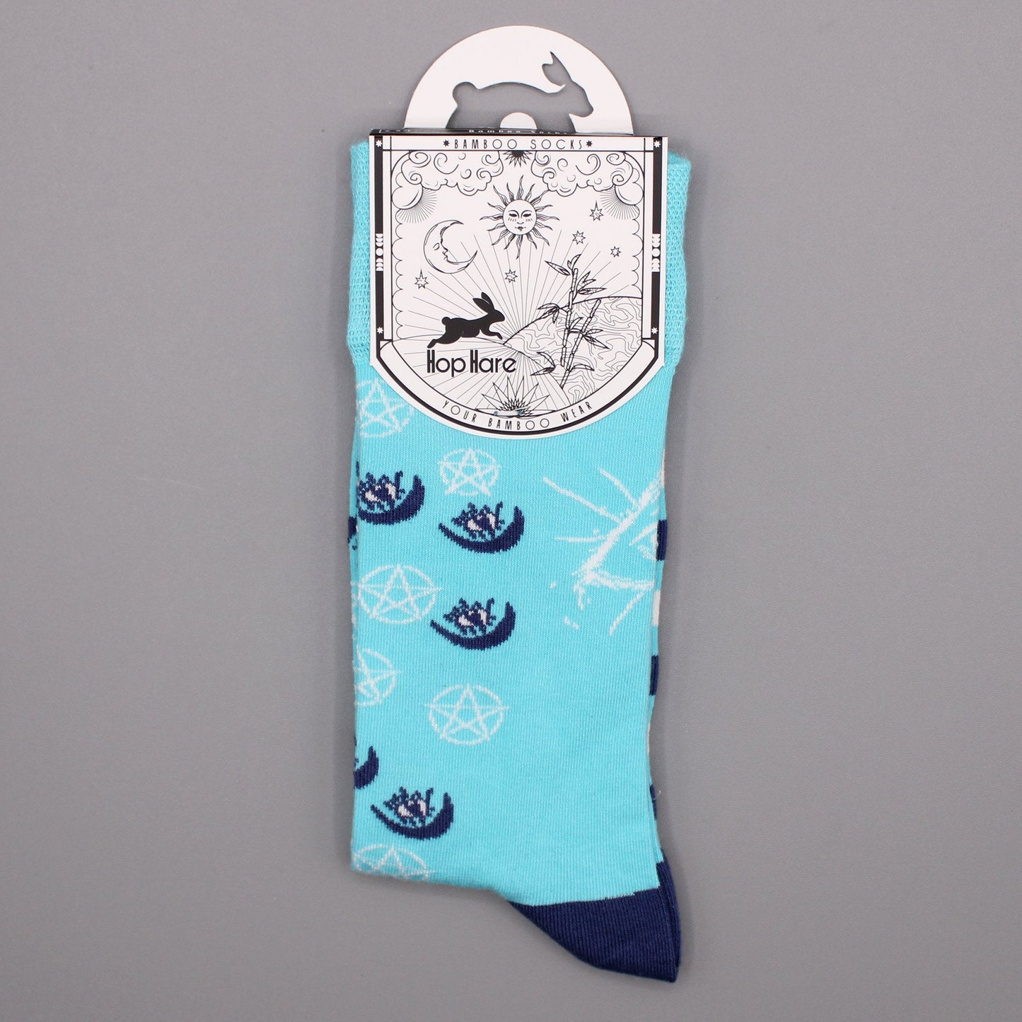 S/M Hop Hare Bamboo Socks - Pentagram & Evil Eye Design | #product_category# - OneRoofGifts