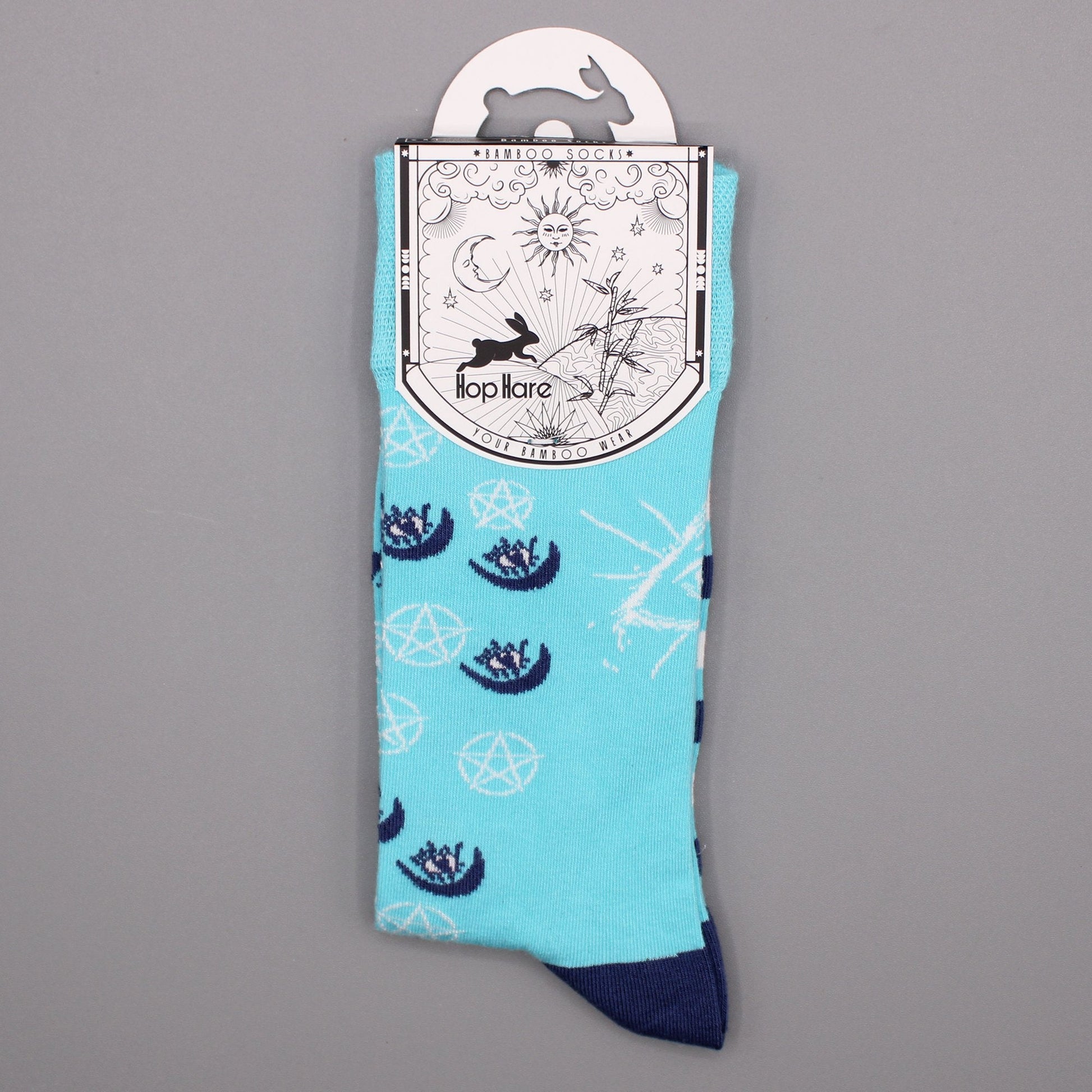 S/M Hop Hare Bamboo Socks - Pentagram & Evil Eye Design | #product_category# - OneRoofGifts