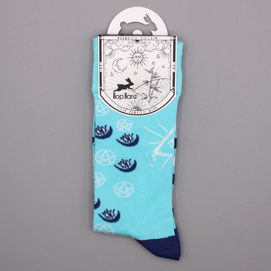 S/M Hop Hare Bamboo Socks - Pentagram & Evil Eye Design | #product_category# - OneRoofGifts