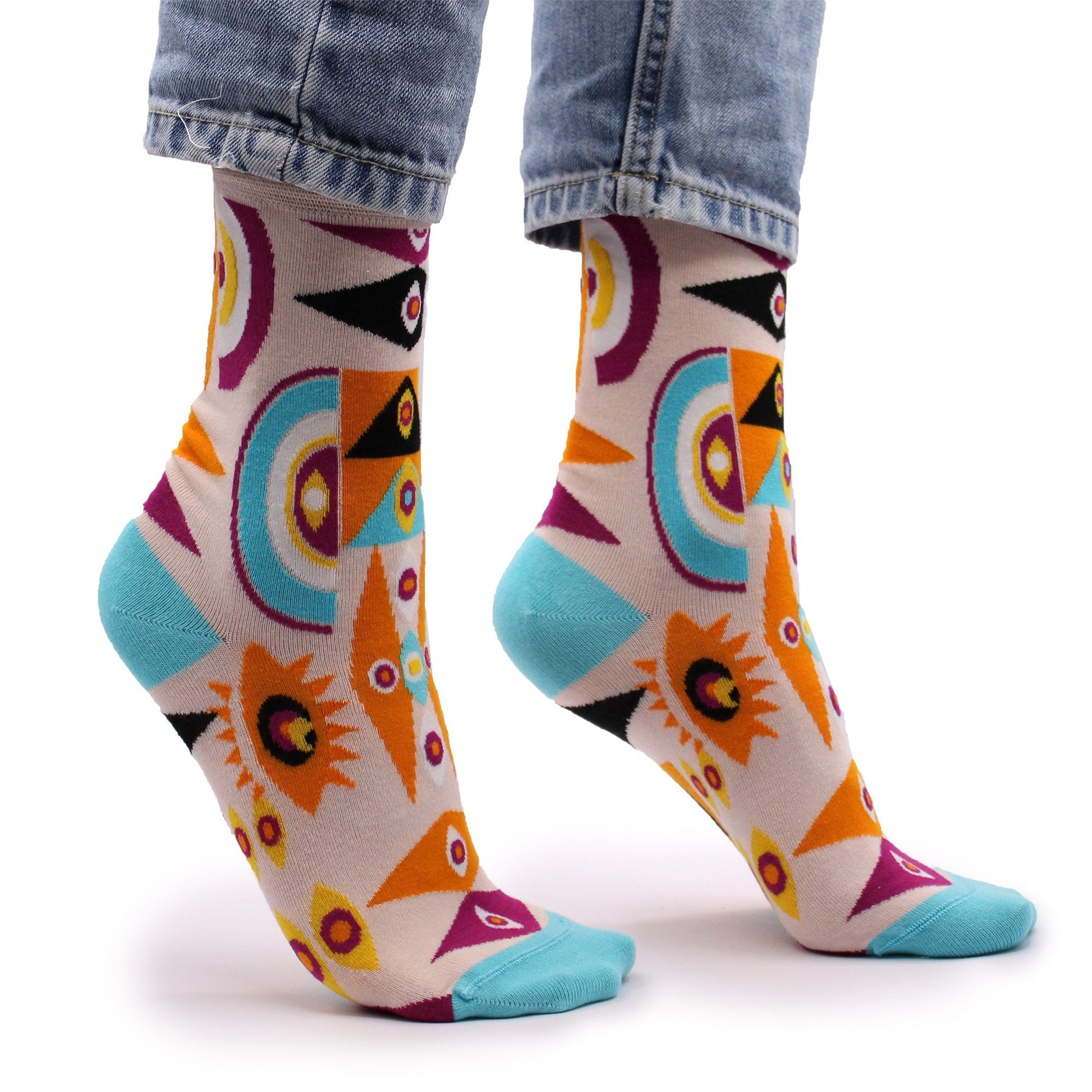 S/M Hop Hare Bamboo Socks - Psychedelic Evil Eye Design | #product_category# - OneRoofGifts