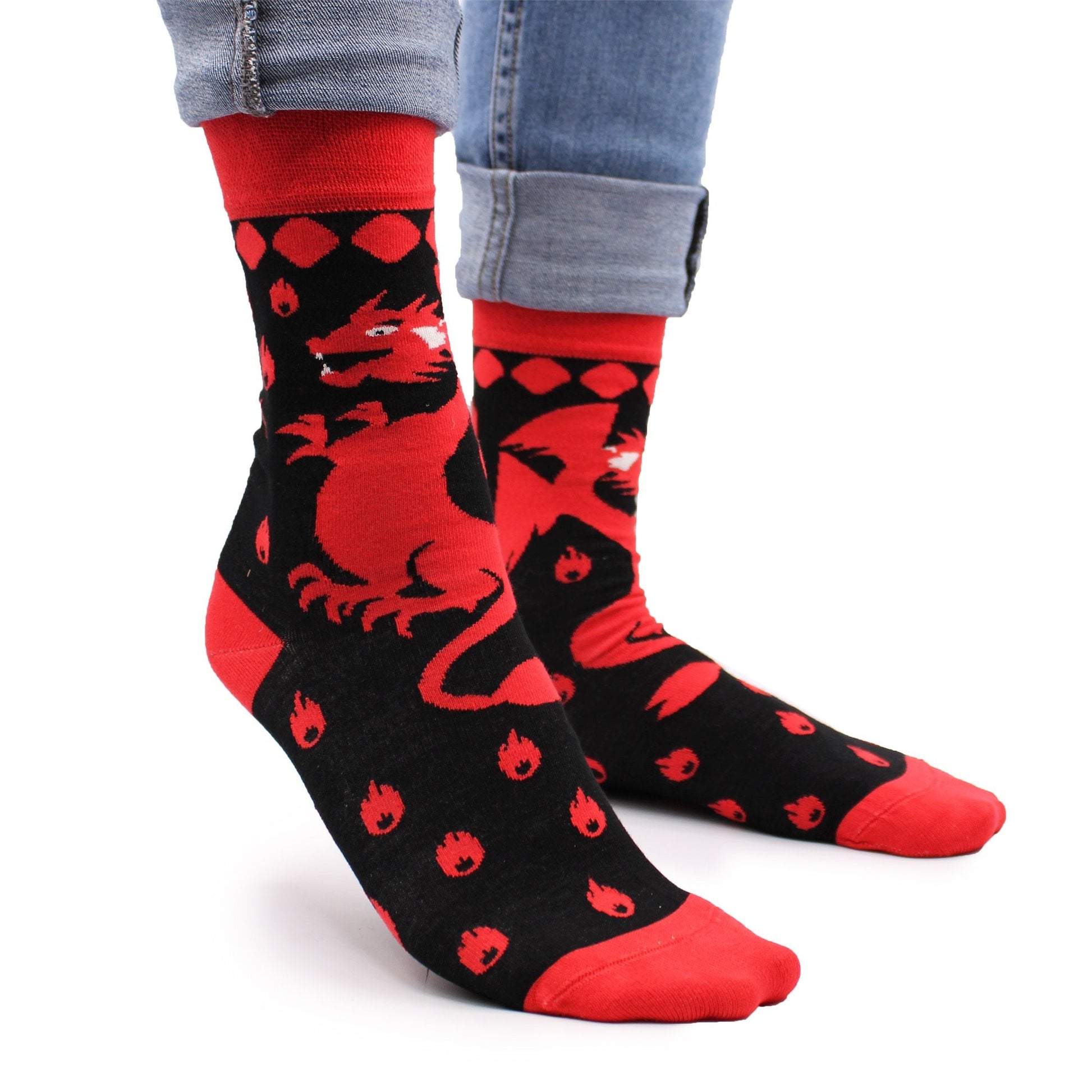 S/M Hop Hare Bamboo Socks - Red Dragons | #product_category# - OneRoofGifts