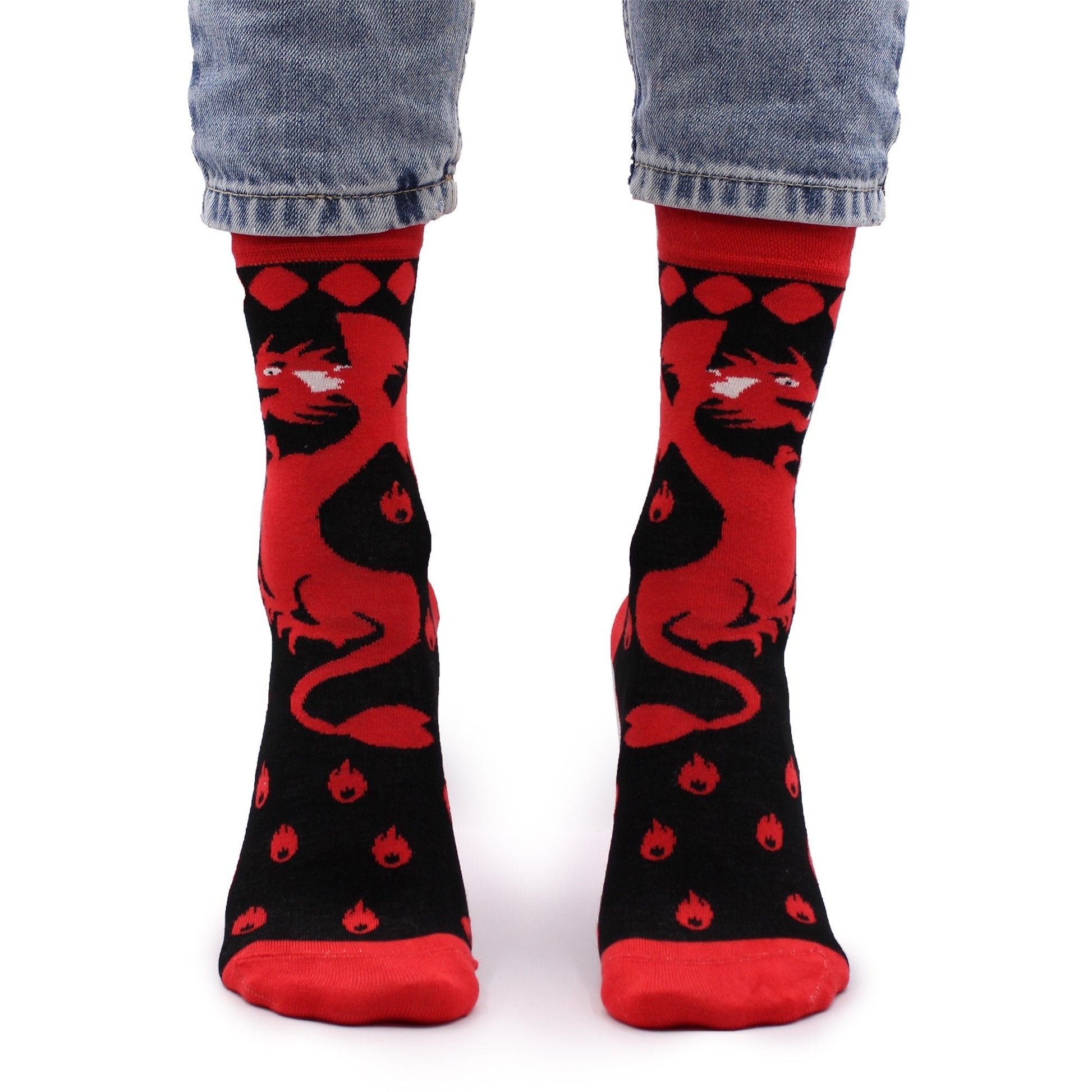 S/M Hop Hare Bamboo Socks - Red Dragons | #product_category# - OneRoofGifts