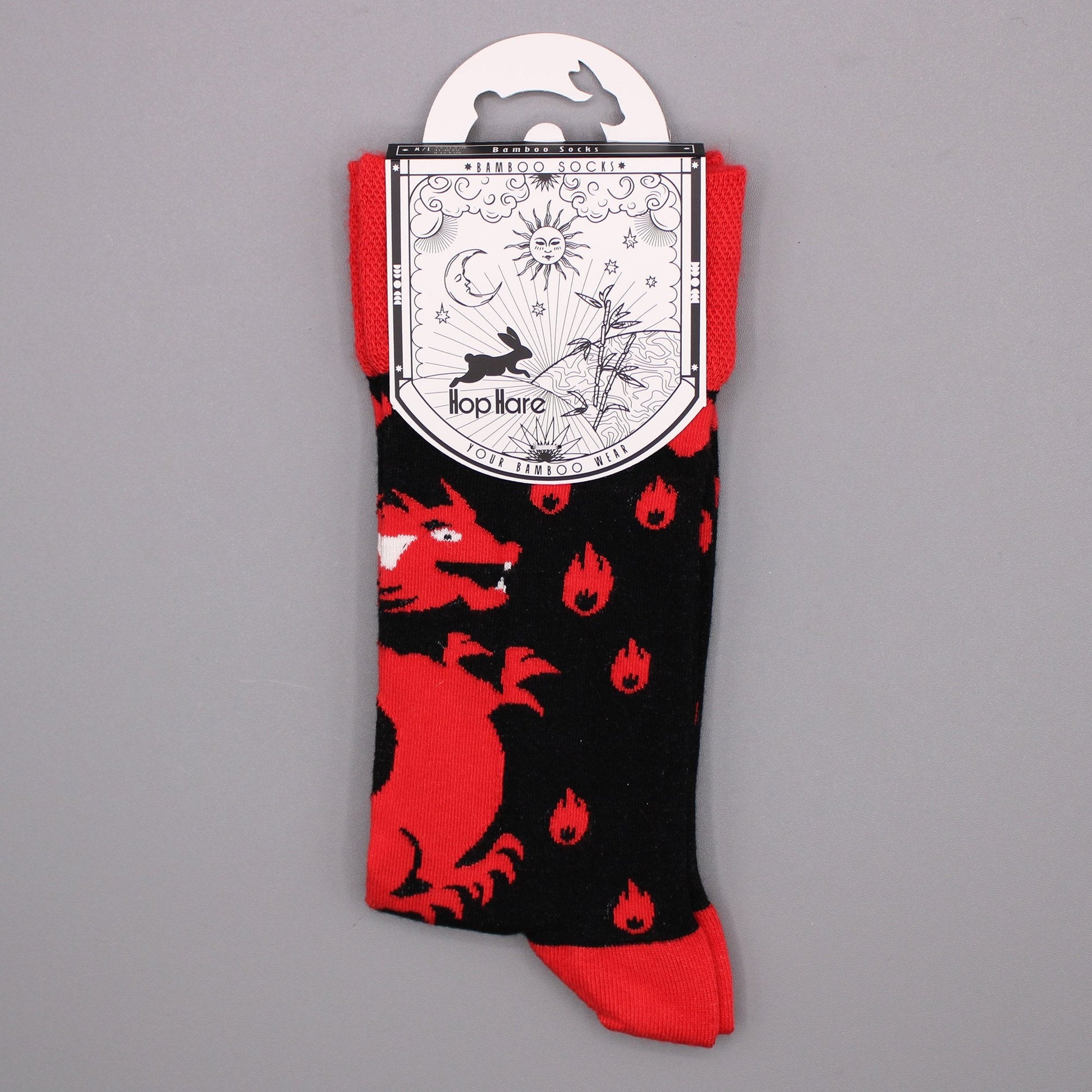 S/M Hop Hare Bamboo Socks - Red Dragons | #product_category# - OneRoofGifts