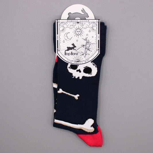 S/M Hop Hare Bamboo Socks - Skulls and Bones | #product_category# - OneRoofGifts