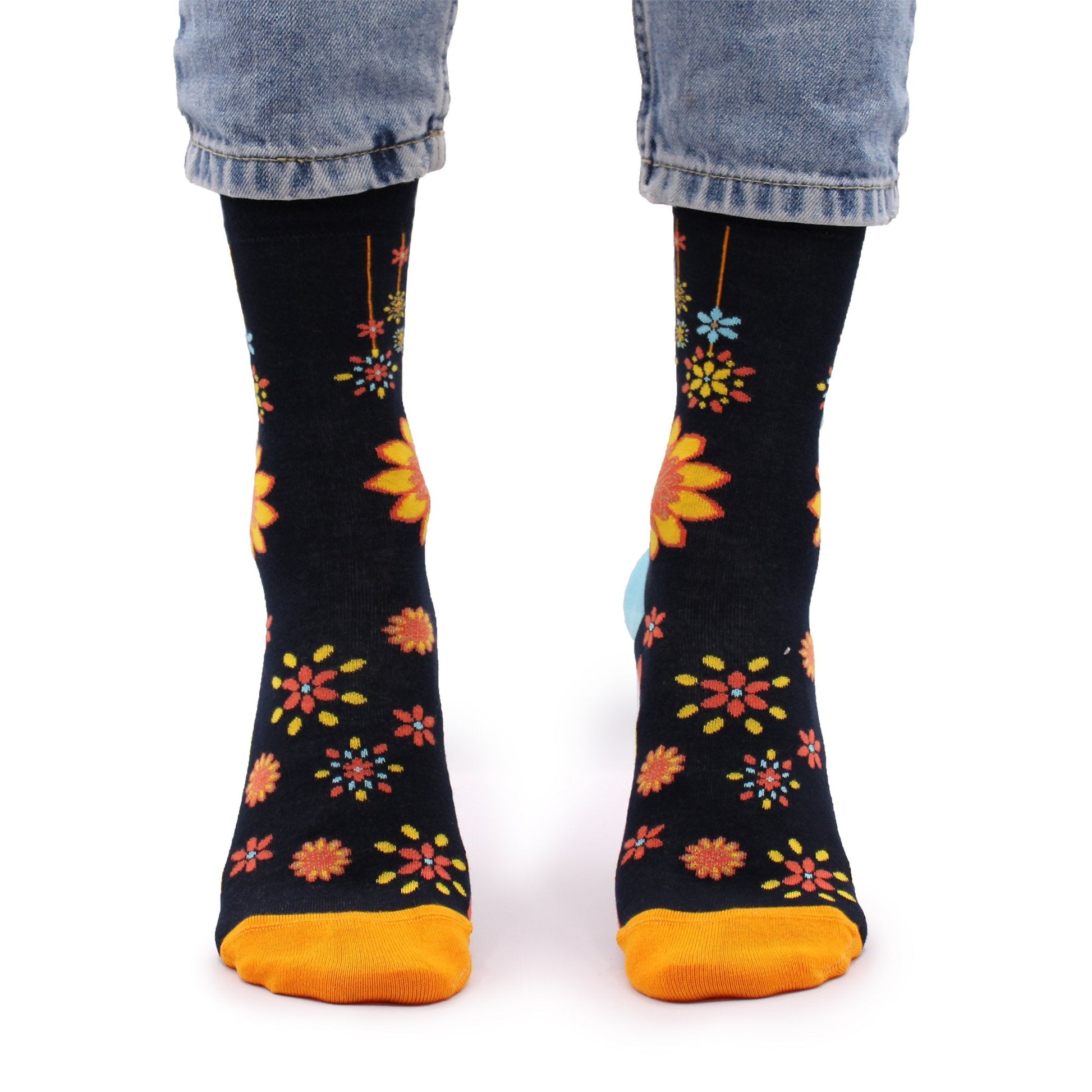 S/M Hop Hare Mandala Flowers Bamboo Socks | #product_category# - OneRoofGifts